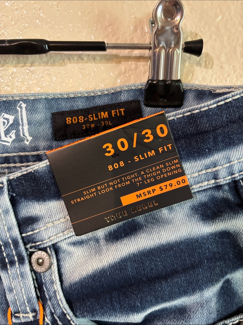 Men’s Light Blue Slim Fit Jeans - Picture 6 of 6